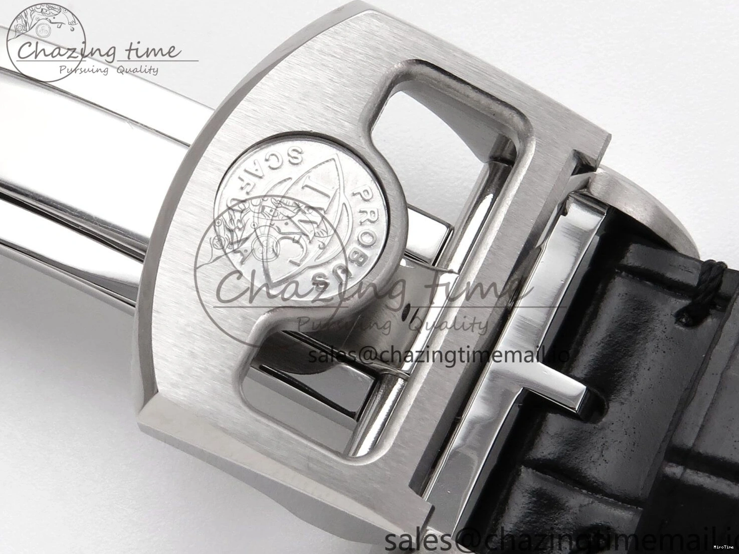 MIROTIME 0302 OnTrend Portugieser Automatic 42mm SS APSF 1:1 Best Edition White RG Dial on Black Leather Strap A 7010